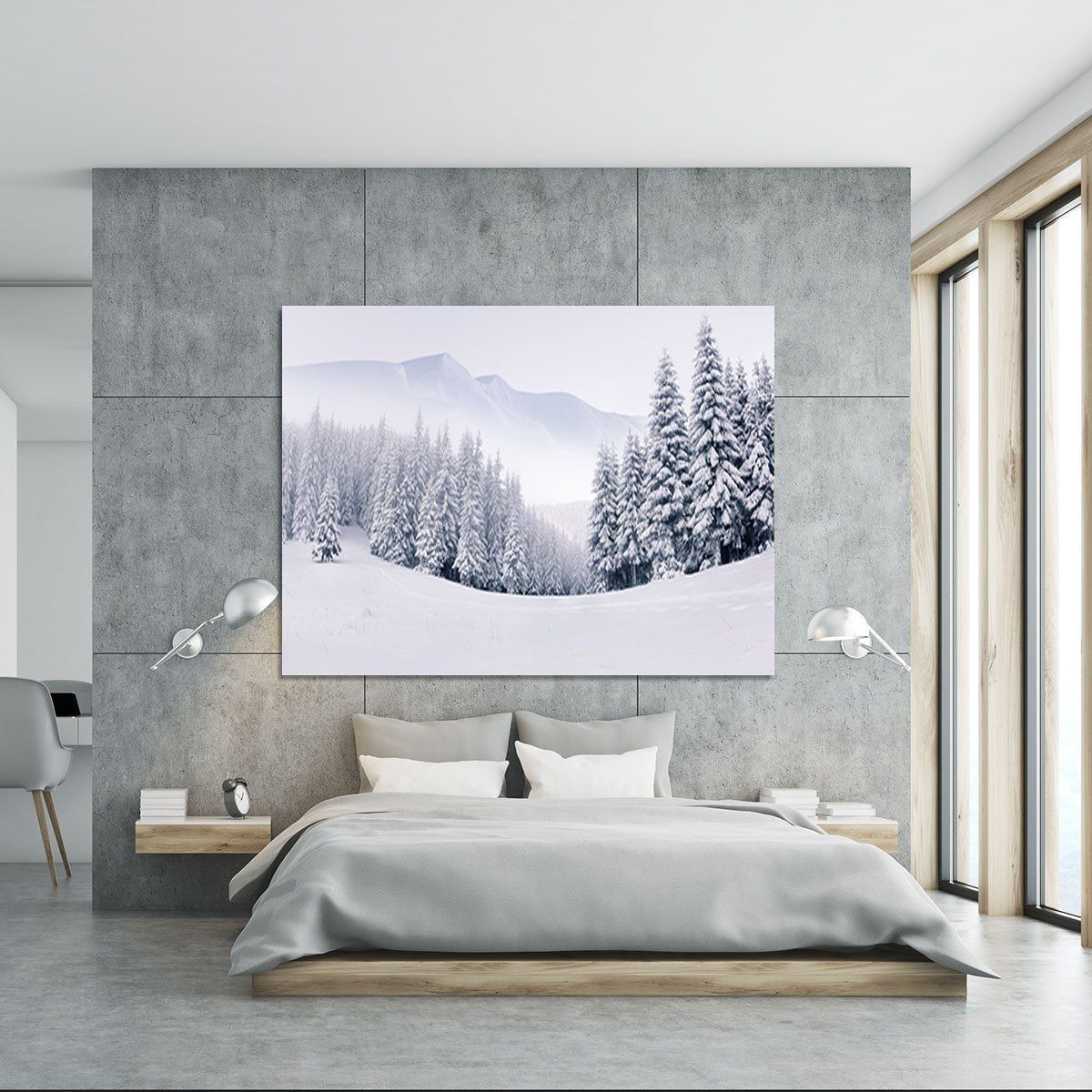 foggy winter landscape Canvas Print or Poster