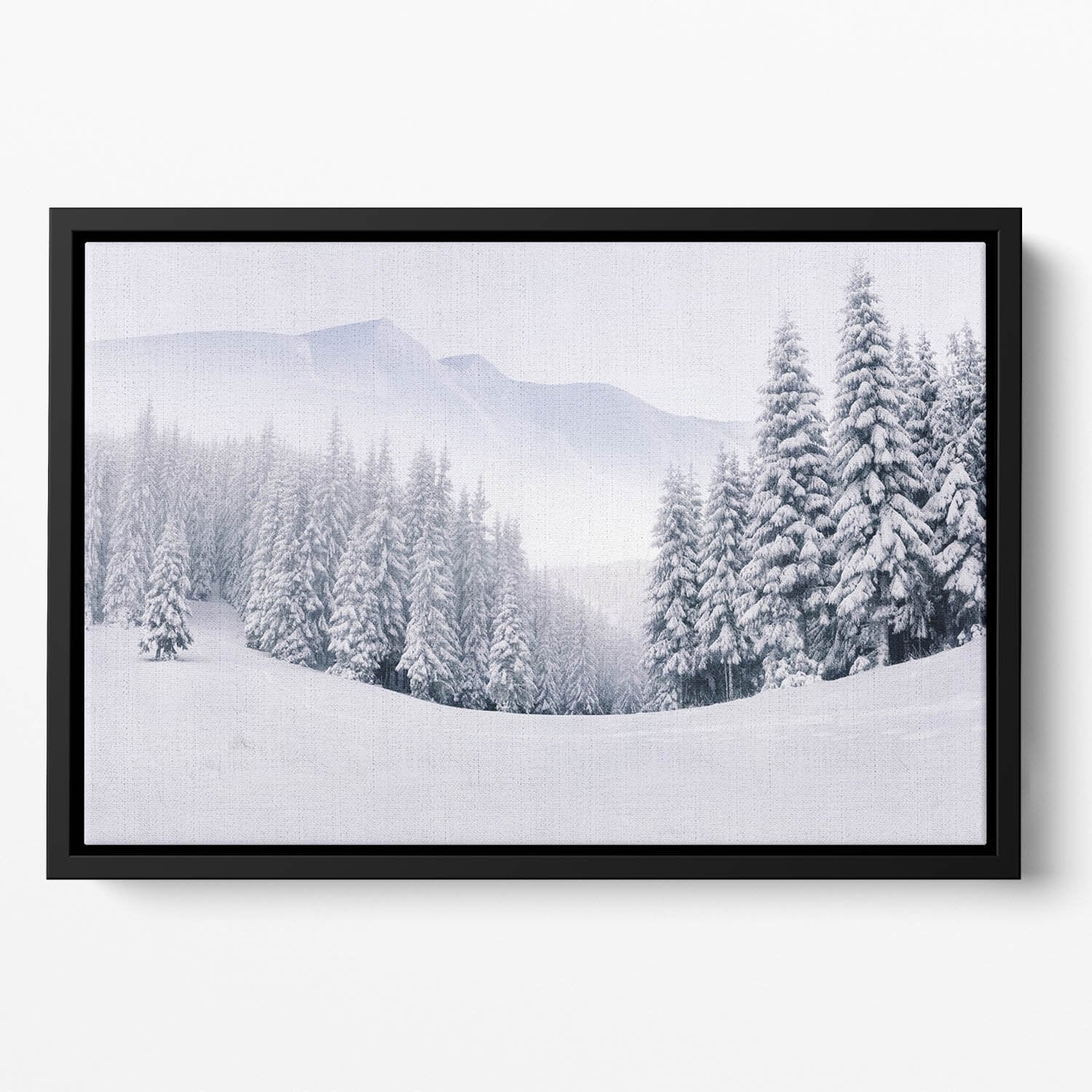foggy winter landscape Floating Framed Canvas