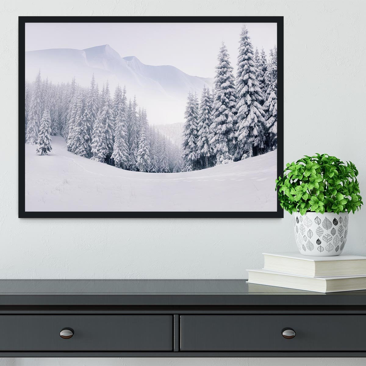 foggy winter landscape Framed Print - Canvas Art Rocks - 2