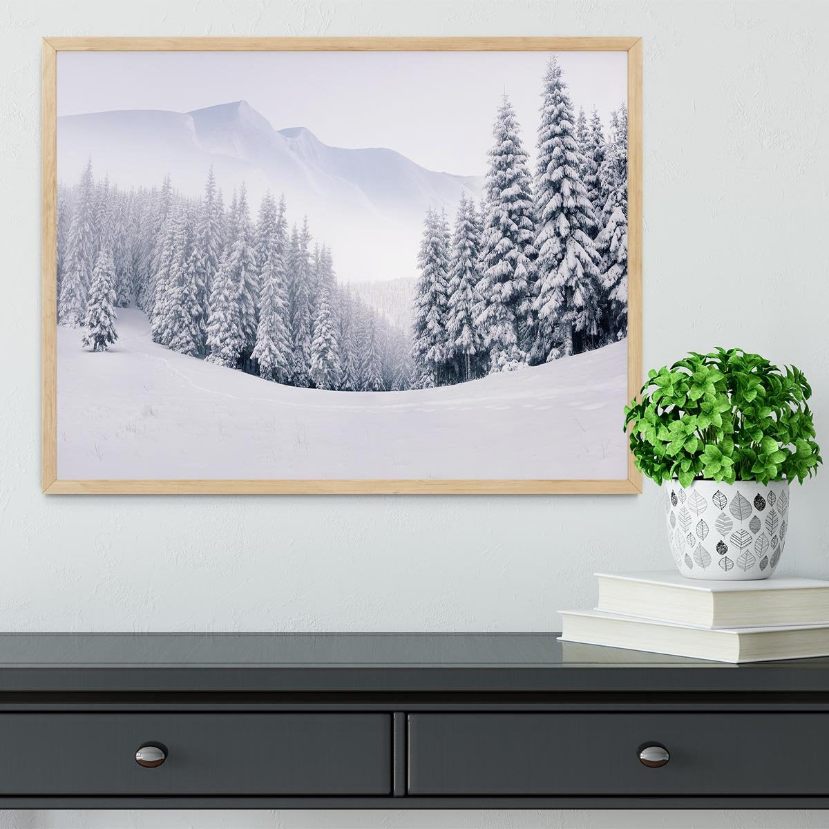 foggy winter landscape Framed Print - Canvas Art Rocks - 4