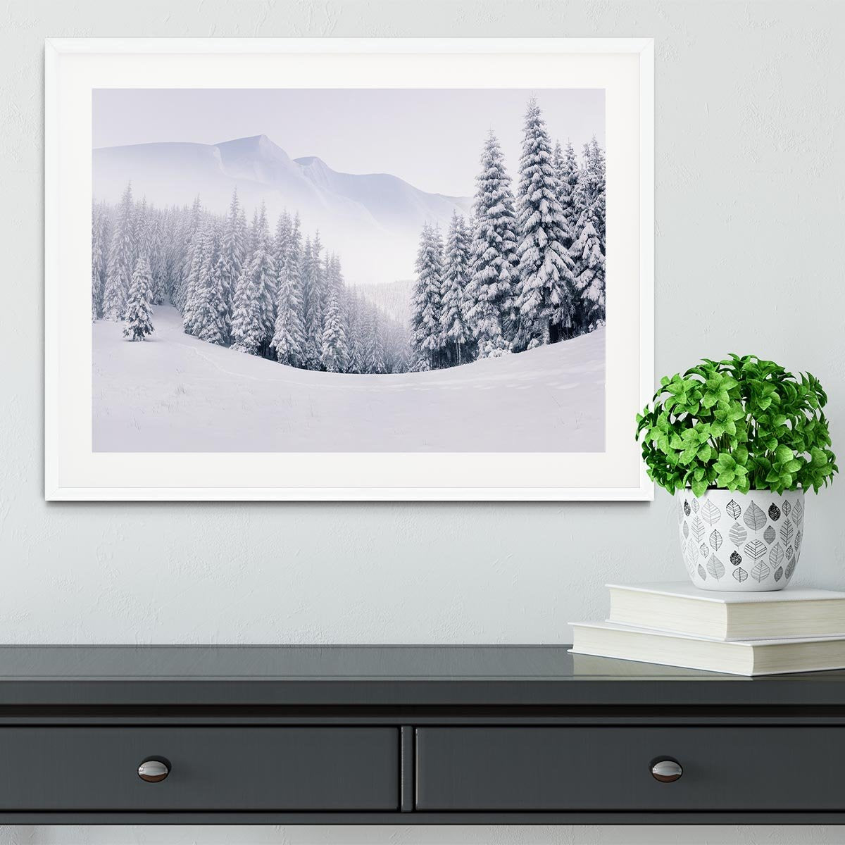 foggy winter landscape Framed Print - Canvas Art Rocks - 5