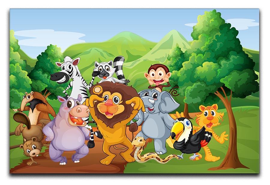 group of animals at the jungle Canvas Print or Poster - Canvas Art Rocks - 1