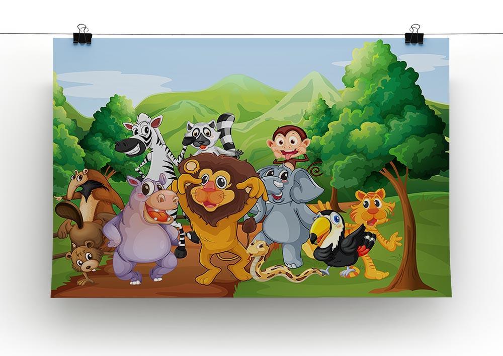 group of animals at the jungle Canvas Print or Poster - Canvas Art Rocks - 2