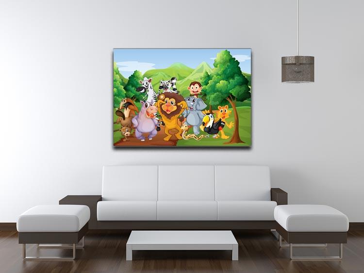 group of animals at the jungle Canvas Print or Poster - Canvas Art Rocks - 4