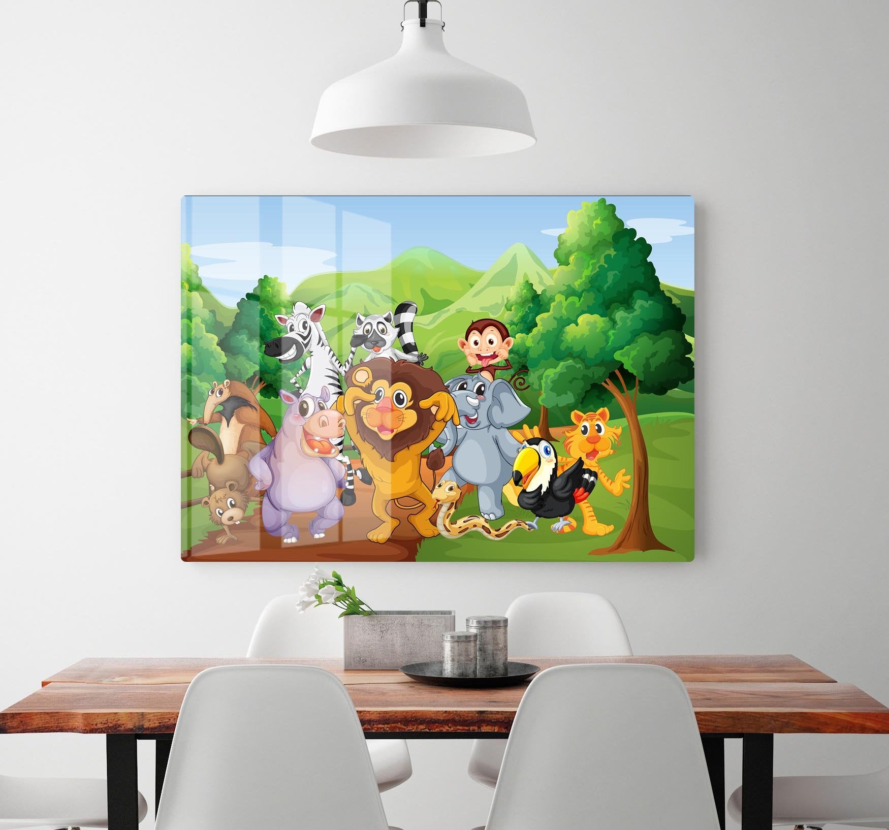group of animals at the jungle HD Metal Print - Canvas Art Rocks - 2