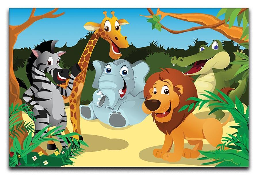 group of wild African animals in the jungle Canvas Print or Poster - Canvas Art Rocks - 1