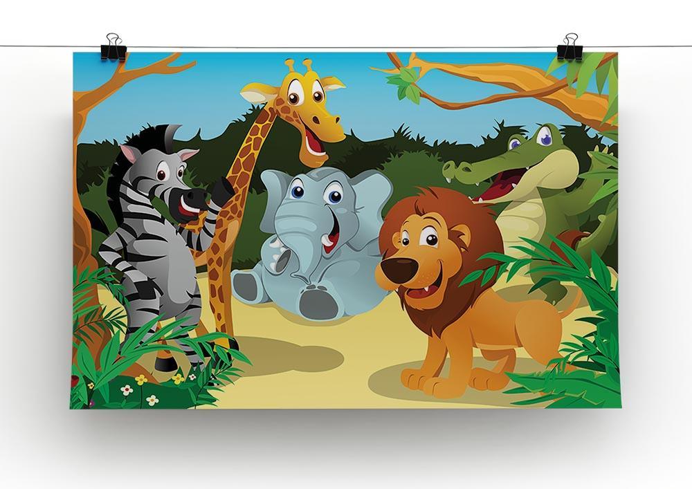 group of wild African animals in the jungle Canvas Print or Poster - Canvas Art Rocks - 2