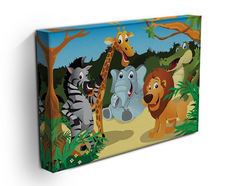 group of wild African animals in the jungle Canvas Print or Poster - Canvas Art Rocks - 3