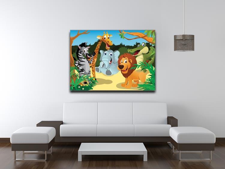 group of wild African animals in the jungle Canvas Print or Poster - Canvas Art Rocks - 4