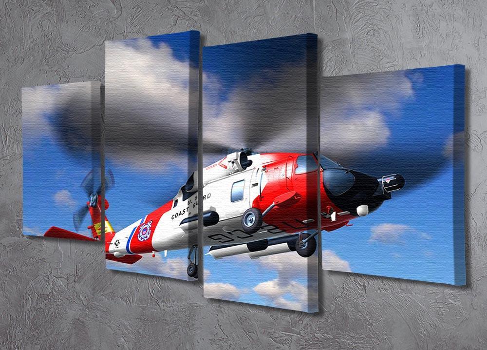 helicopter coast guard 4 Split Panel Canvas  - Canvas Art Rocks - 2