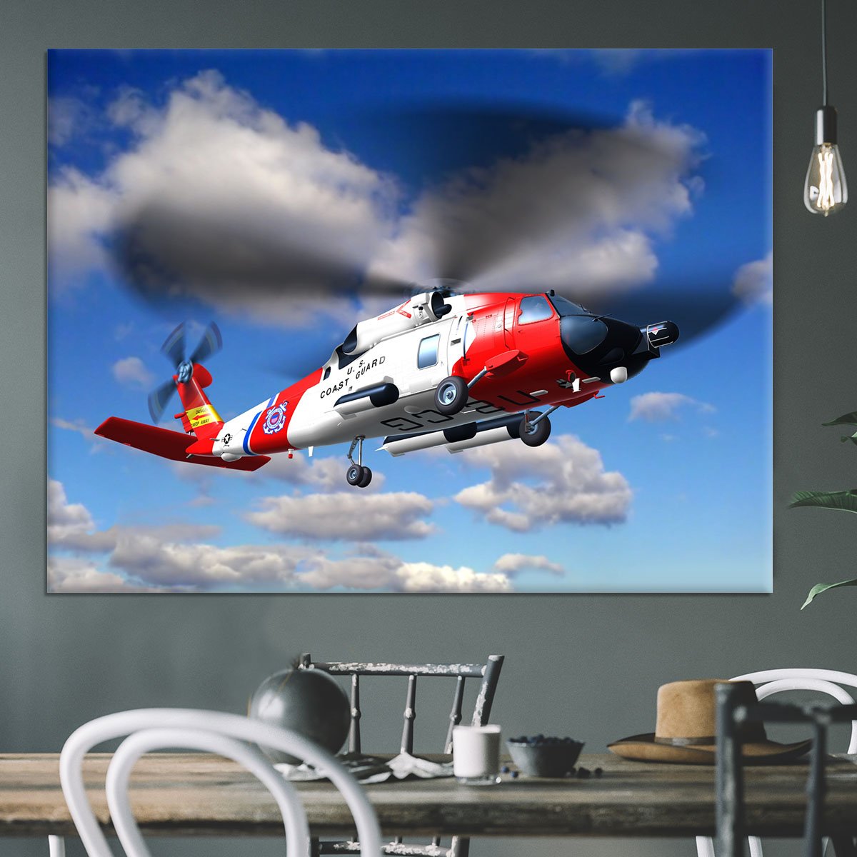helicopter coast guard Canvas Print or Poster