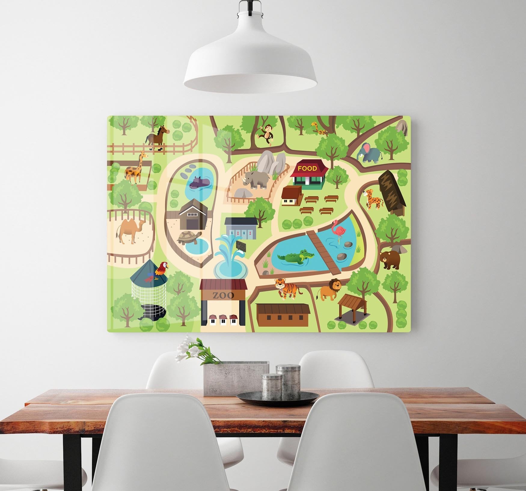 illustration of map of a zoo park HD Metal Print