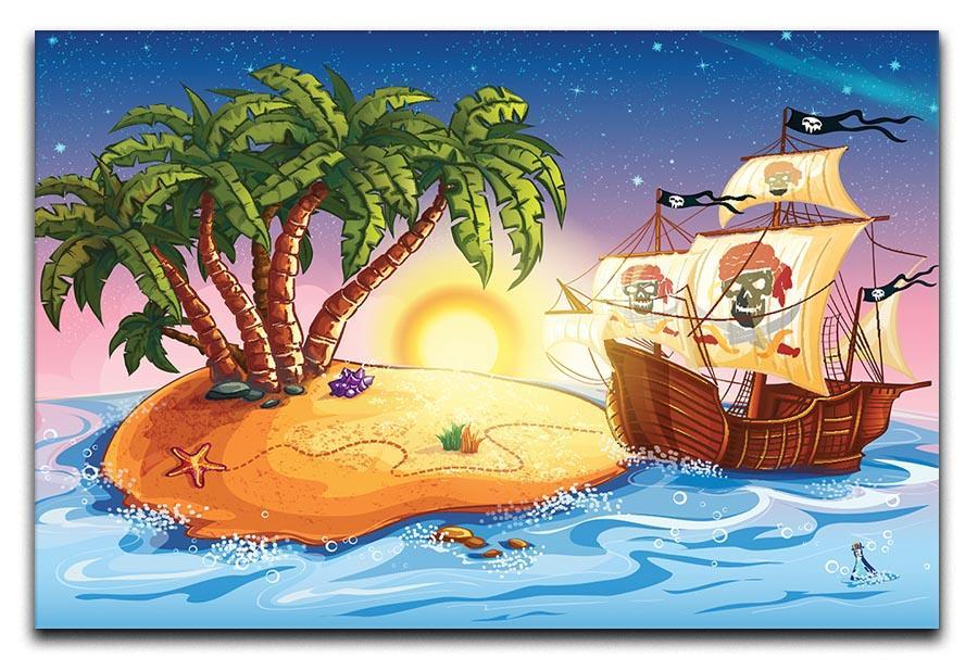 island with a pirate ship Canvas Print or Poster  - Canvas Art Rocks - 1