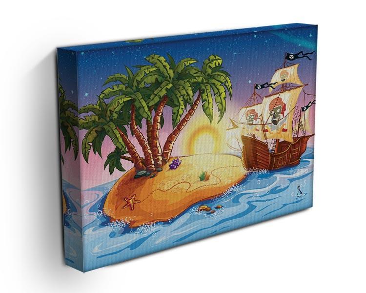 island with a pirate ship Canvas Print or Poster - Canvas Art Rocks - 3