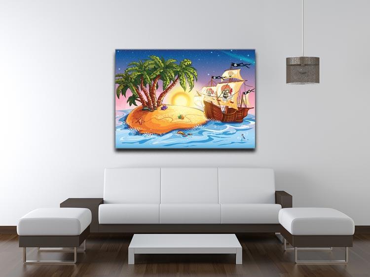 island with a pirate ship Canvas Print or Poster - Canvas Art Rocks - 4