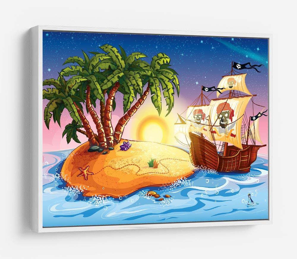 island with a pirate ship HD Metal Print