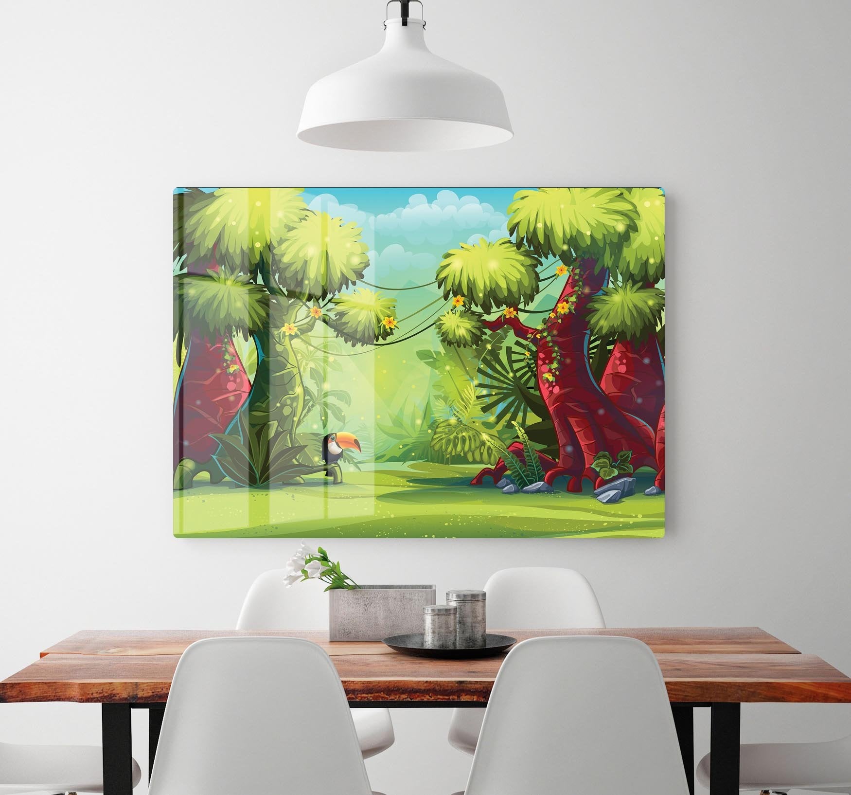 jungle with bird toucan HD Metal Print - Canvas Art Rocks - 2