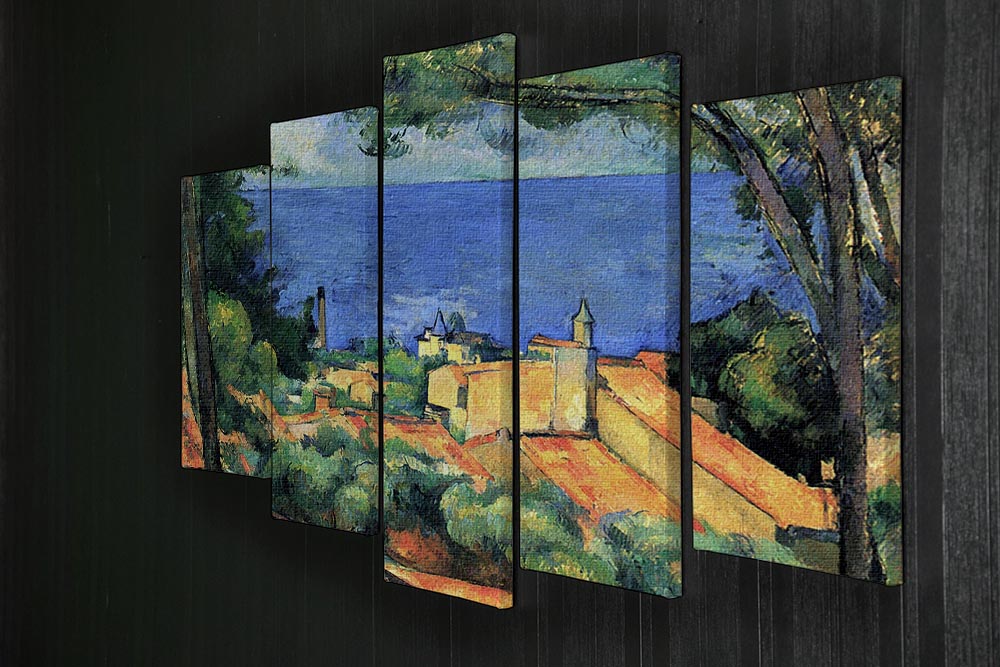 l'Estaque with Red Roofs by Cezanne 5 Split Panel Canvas - Canvas Art Rocks - 2