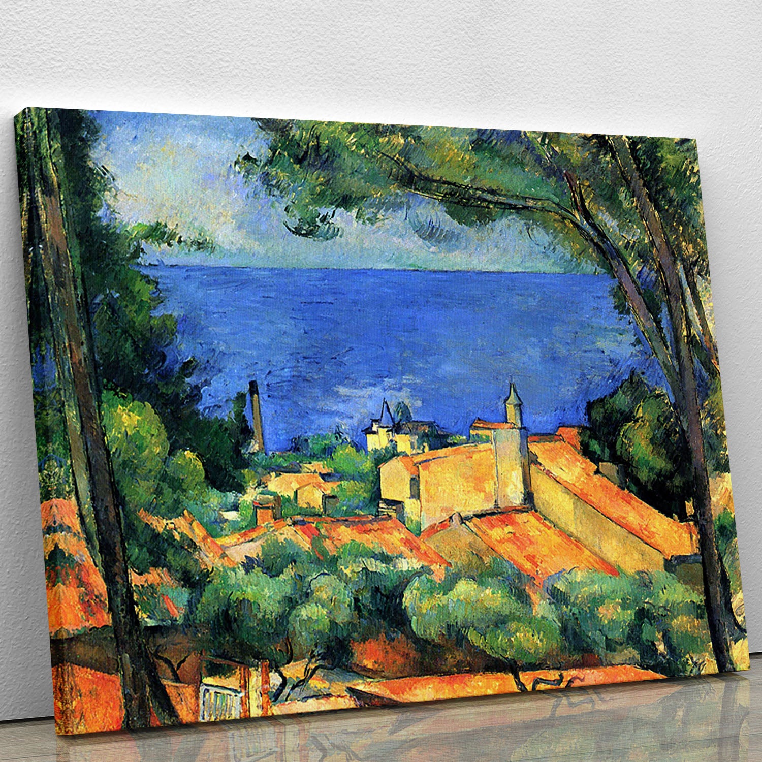 l'Estaque with Red Roofs by Cezanne Canvas Print or Poster - Canvas Art Rocks - 1