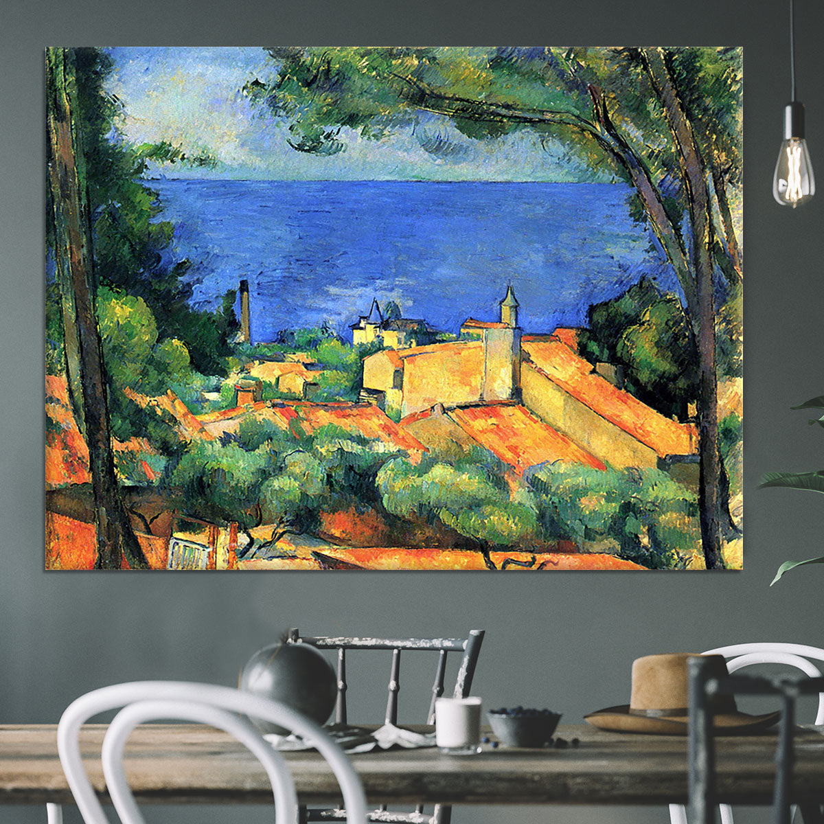 l'Estaque with Red Roofs by Cezanne Canvas Print or Poster - Canvas Art Rocks - 3
