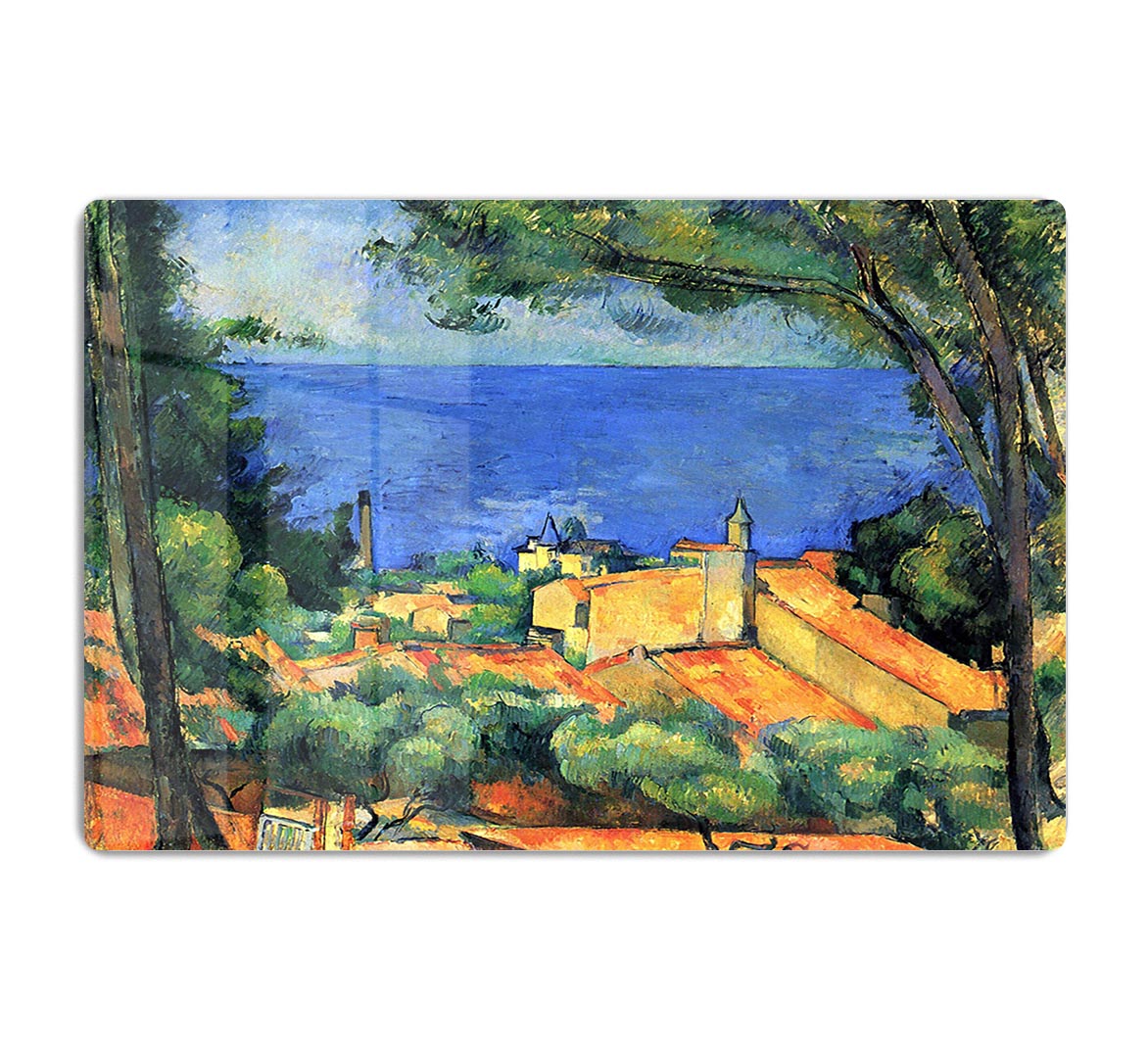 l'Estaque with Red Roofs by Cezanne Acrylic Block - Canvas Art Rocks - 1