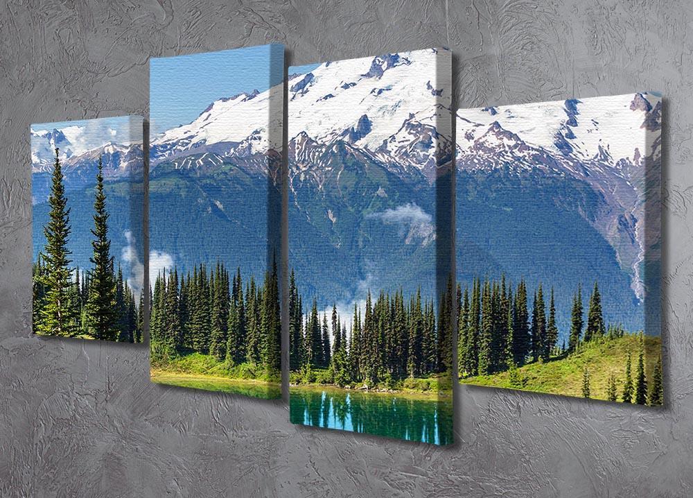 lake and Glacier Peak 4 Split Panel Canvas  - Canvas Art Rocks - 2