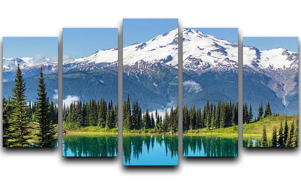 lake and Glacier Peak 5 Split Panel Canvas  - Canvas Art Rocks - 1