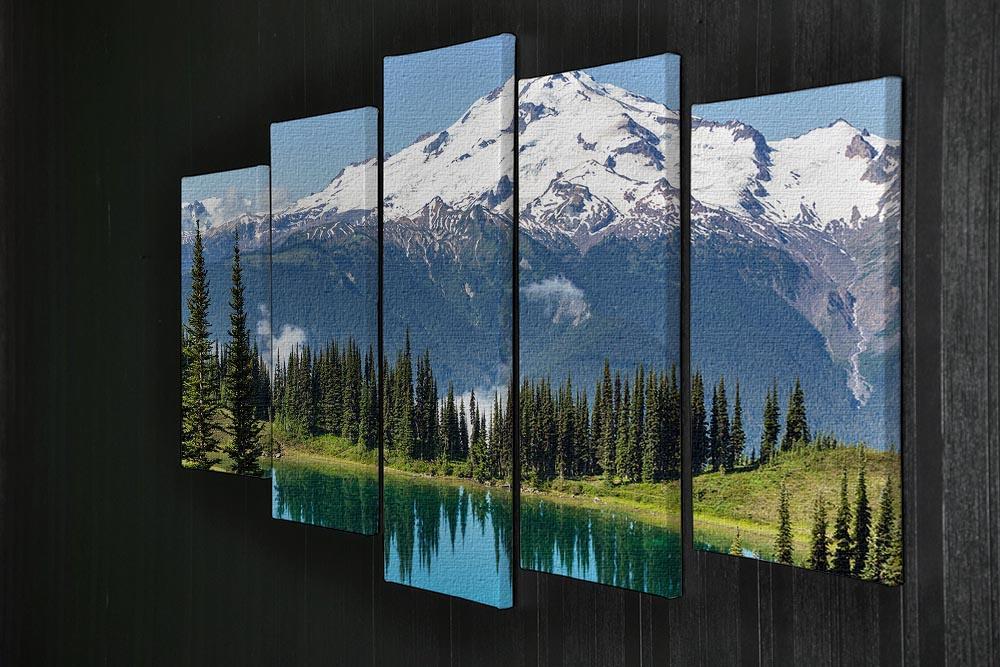 lake and Glacier Peak 5 Split Panel Canvas  - Canvas Art Rocks - 2