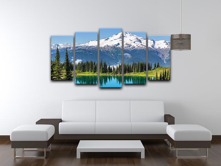 lake and Glacier Peak 5 Split Panel Canvas  - Canvas Art Rocks - 3