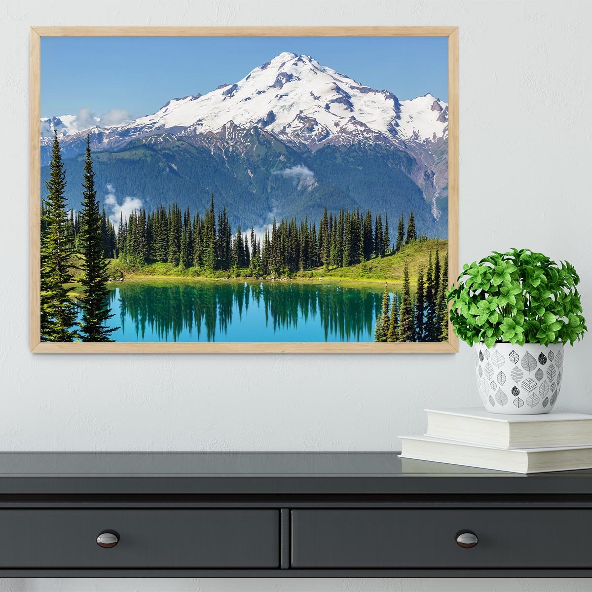 lake and Glacier Peak Framed Print - Canvas Art Rocks - 4