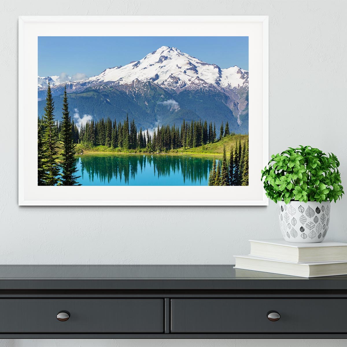 lake and Glacier Peak Framed Print - Canvas Art Rocks - 5