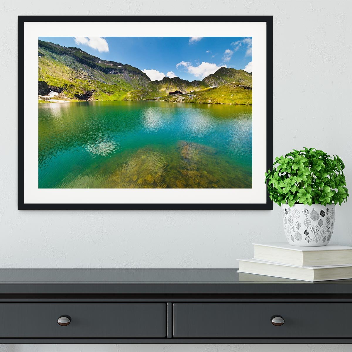 landscape from Balea Lake Framed Print - Canvas Art Rocks - 1