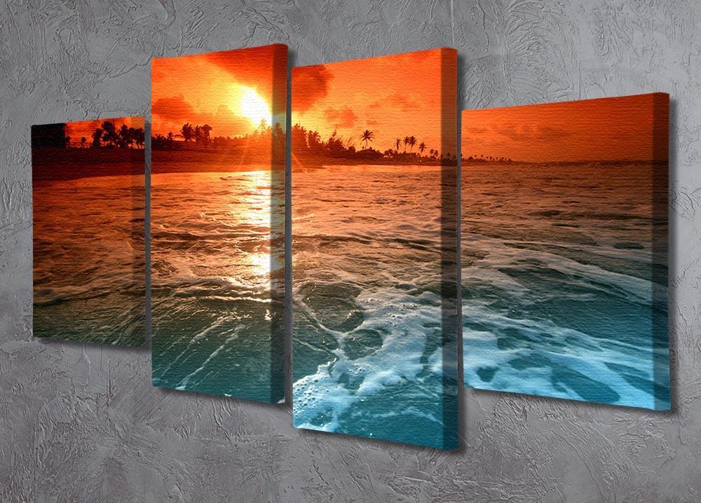 landscape ocean sunrice 4 Split Panel Canvas  - Canvas Art Rocks - 2