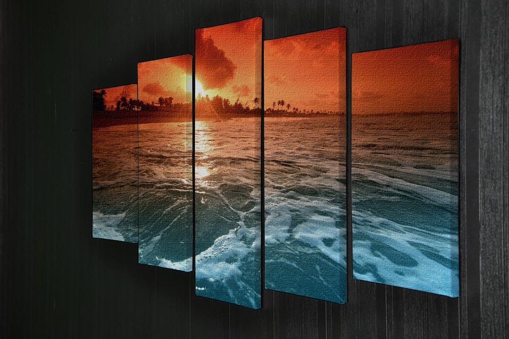 landscape ocean sunrice 5 Split Panel Canvas  - Canvas Art Rocks - 2