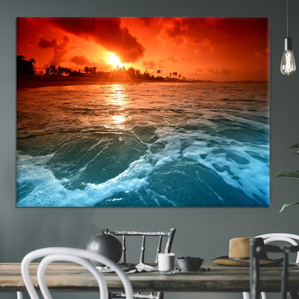 landscape ocean sunrice Canvas Print or Poster