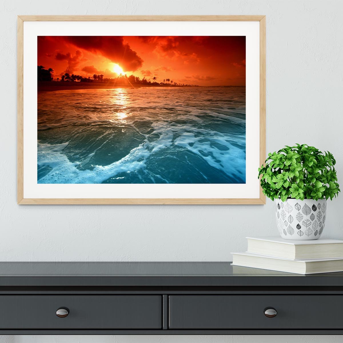 landscape ocean sunrice Framed Print - Canvas Art Rocks - 3