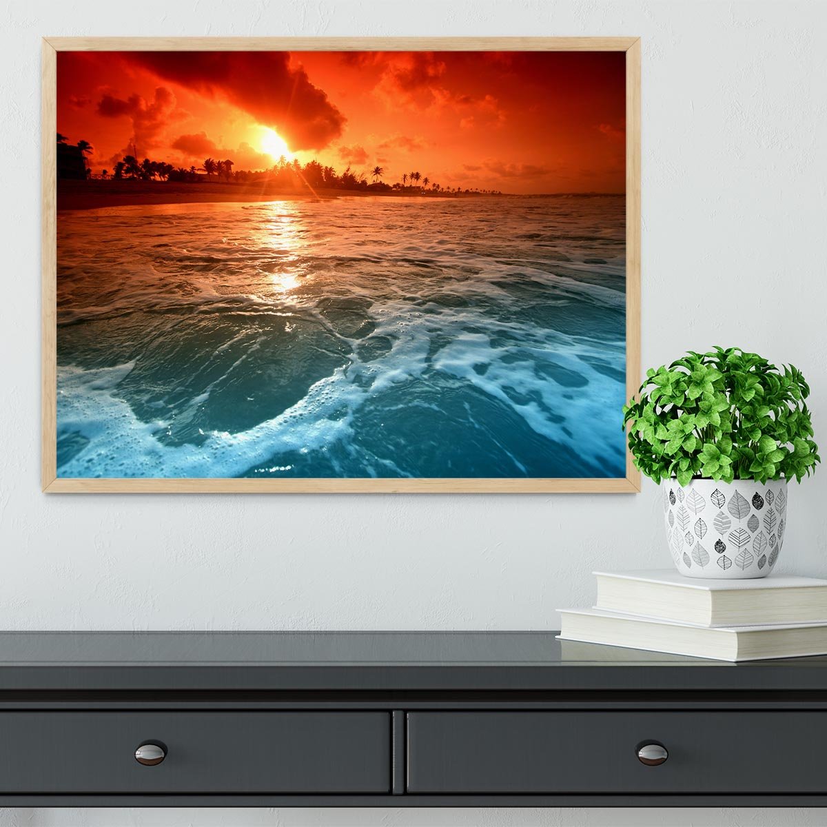 landscape ocean sunrice Framed Print - Canvas Art Rocks - 4