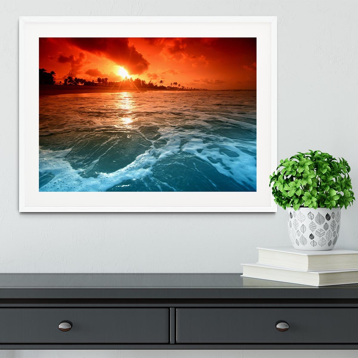 landscape ocean sunrice Framed Print - Canvas Art Rocks - 5