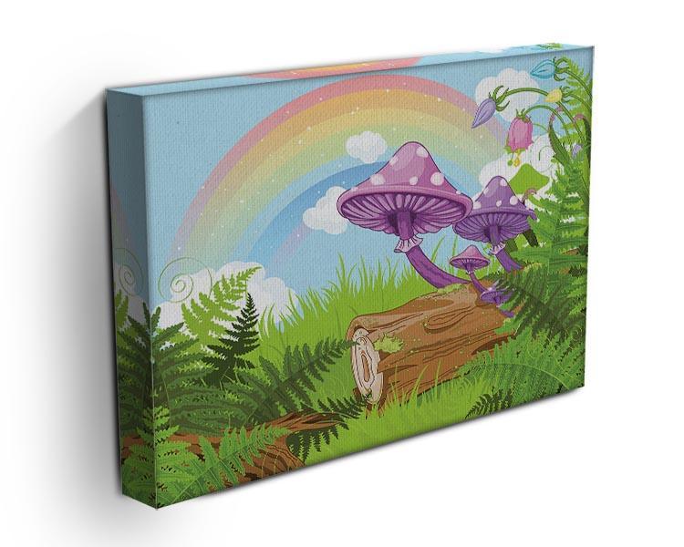 landscape with mushrooms and flowers Canvas Print or Poster - Canvas Art Rocks - 3