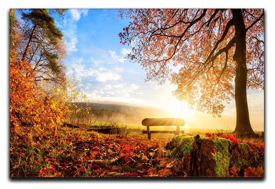 landscape with the sun warmly illumining Canvas Print or Poster  - Canvas Art Rocks - 1