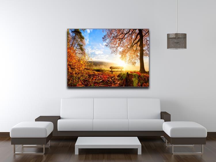 landscape with the sun warmly illumining Canvas Print or Poster - Canvas Art Rocks - 4