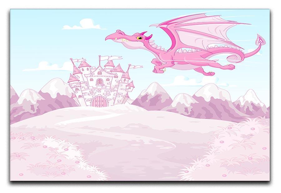 magic dragon on princess castle Canvas Print or Poster  - Canvas Art Rocks - 1
