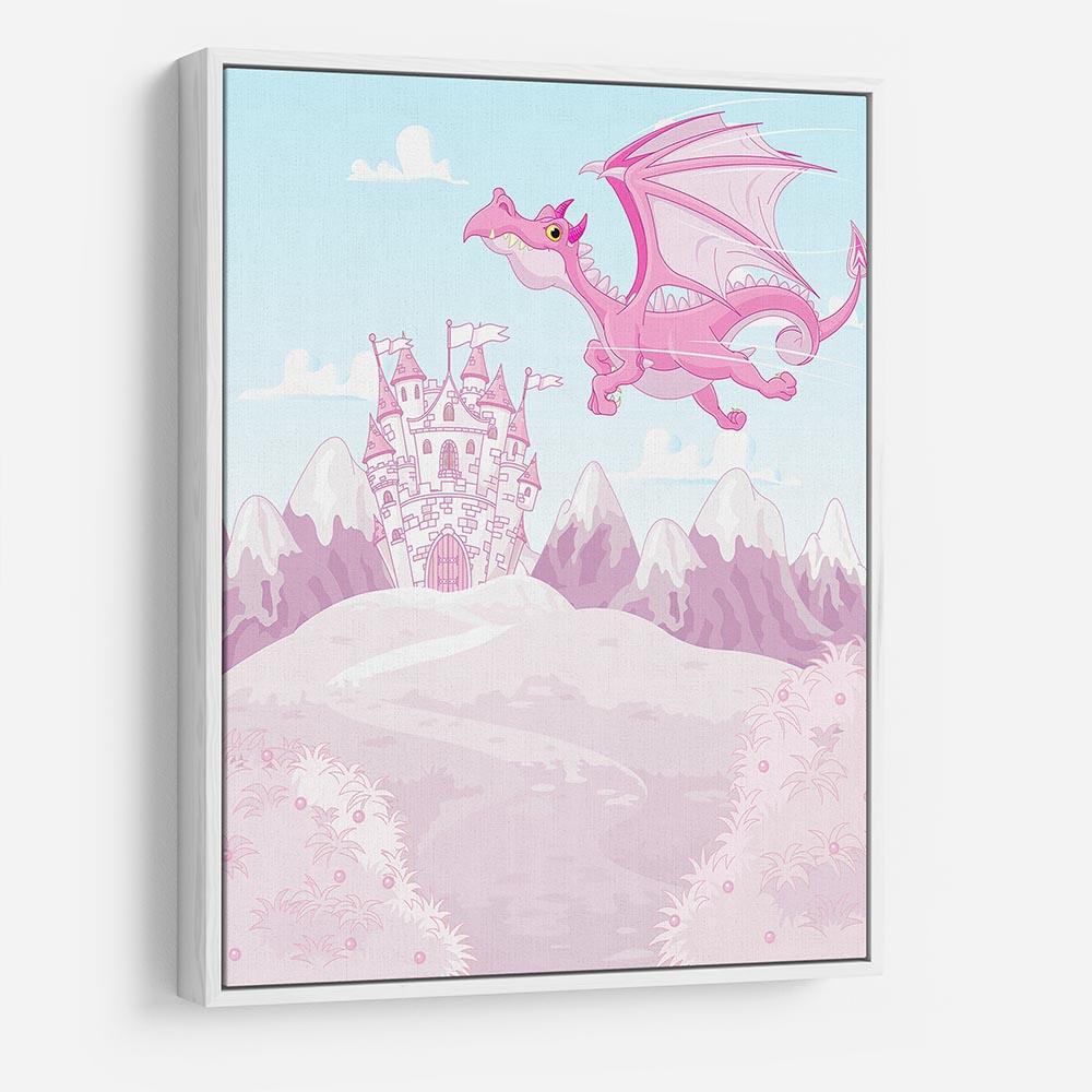 magic dragon on princess castle HD Metal Print