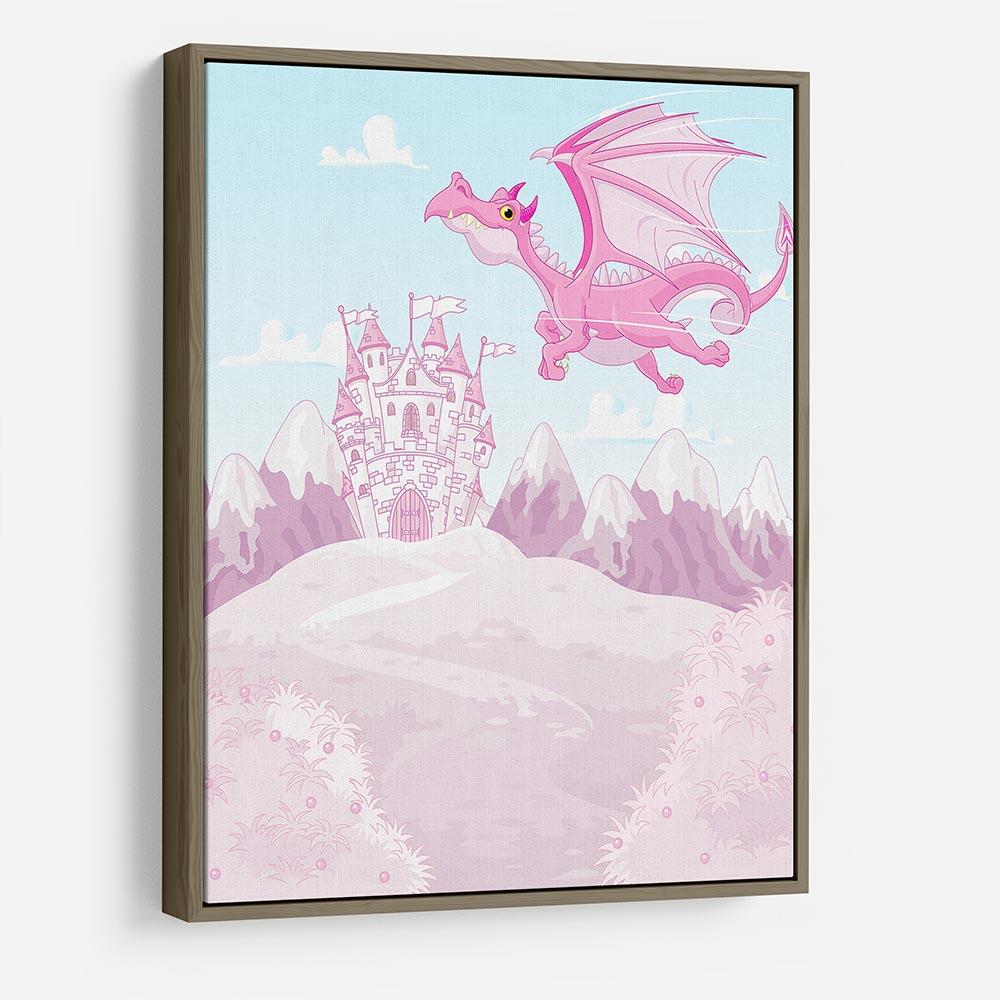 magic dragon on princess castle HD Metal Print