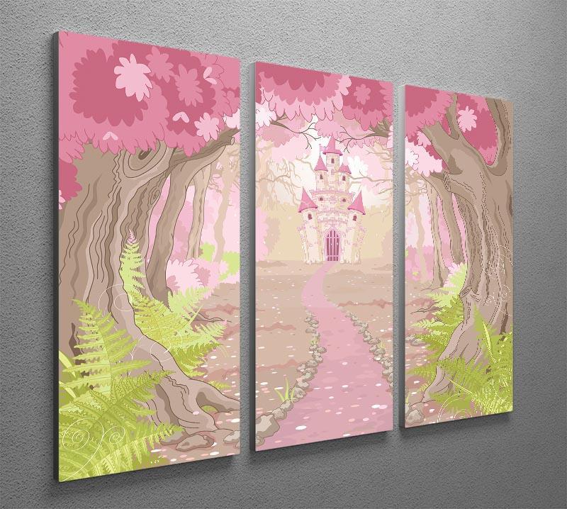 magic fairy tale princess castle 3 Split Panel Canvas Print - Canvas Art Rocks - 2