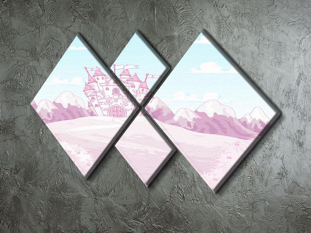 magic princess castle 4 Square Multi Panel Canvas - Canvas Art Rocks - 2
