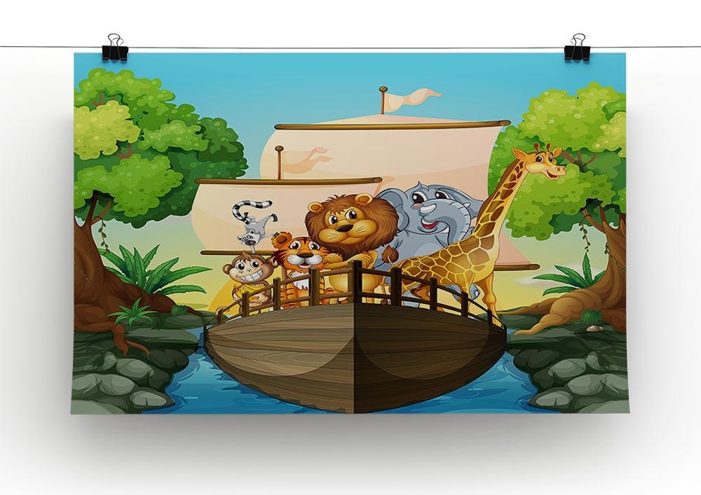 many animals on a boat Canvas Print or Poster - Canvas Art Rocks - 2