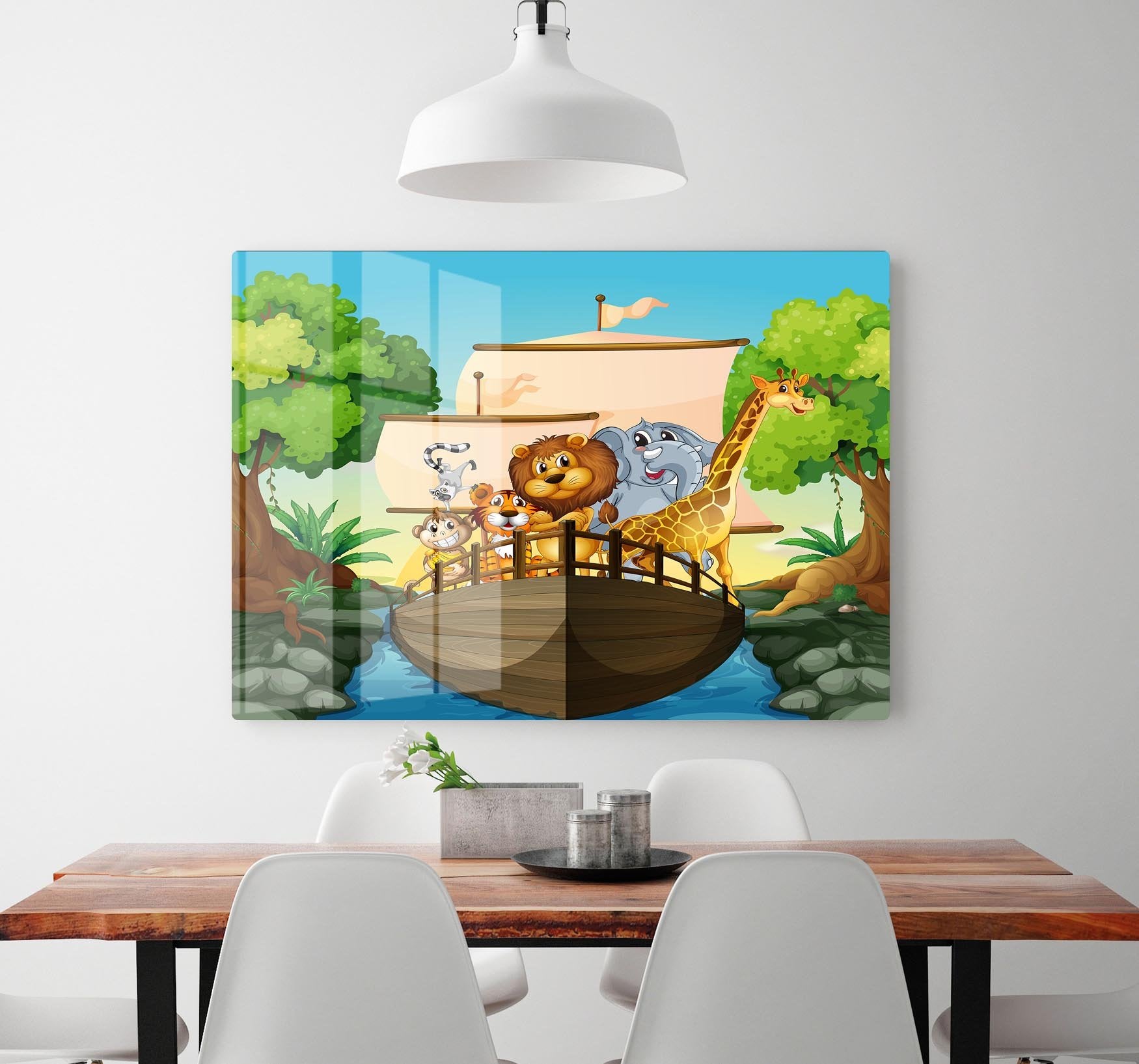 many animals on a boat HD Metal Print