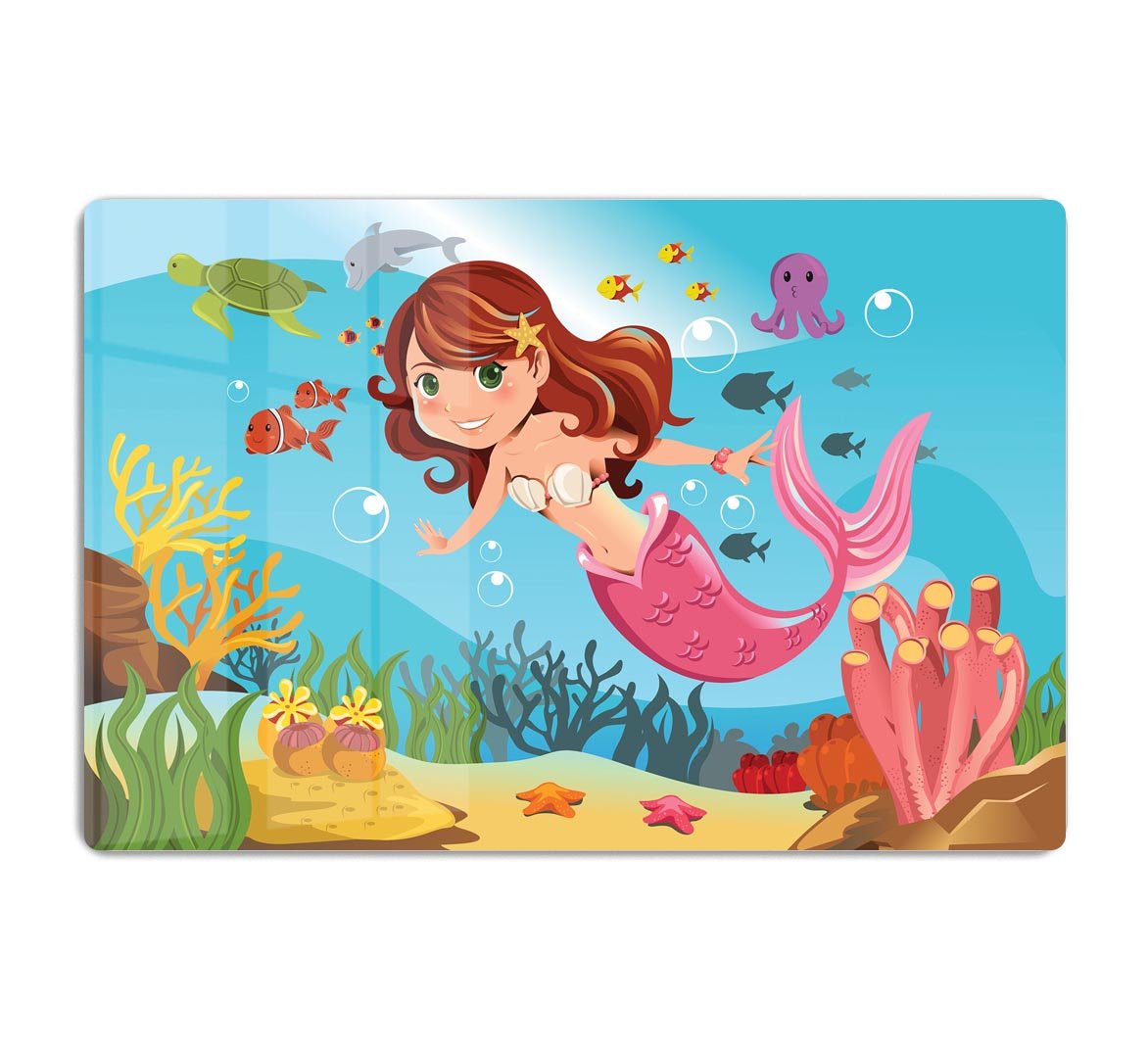 mermaid swimming underwater in the ocean HD Metal Print