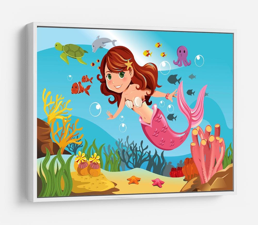 mermaid swimming underwater in the ocean HD Metal Print